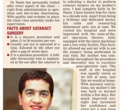 Clearing various myths about cataract surgery